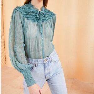 Ulla Johnson Eloise Blouse Adriatic